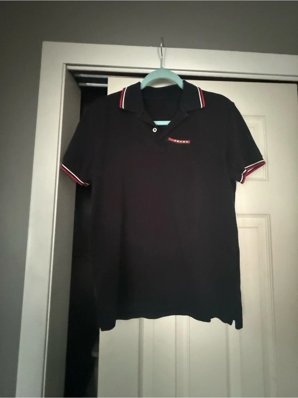 Prada Black Polo with Red and White Trim - Picture 2 of 2